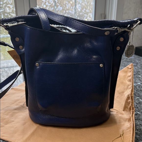 Patricia Nash Patriot Blue Tooled Leather Crossbody Bag - Picture 4 of 6